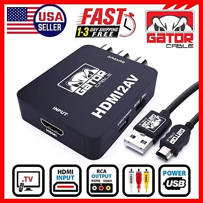 $16.98 • Buy HDMI To RCA AV HD Converter Adapter Composite Cable CVBS 3-RCA Audio Video 1080P