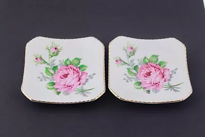 Pair Of Vintage Royal Adderley Floral Bone China Dishes England Rose • $15