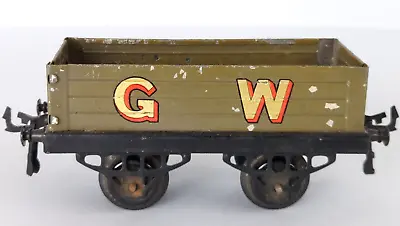 O Gauge HORNBY SERIES No. 1  G.W. Open Wagon With Open Axel Guards & Gold Decals • £7.50