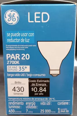 (1 Ct.) GE Par20 LED - Flood Lightbulb Dimmable 7 Watts 430 Lumens 2700K LED • $17.99