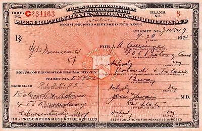 Antique Prohibition Whiskey Prescription Doctor Pharmacy Bar Schenectady NY • $45