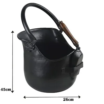 Large Coal Sallet Scuttle Hod Bucket Antique Style With Casted Shovel • £31.99