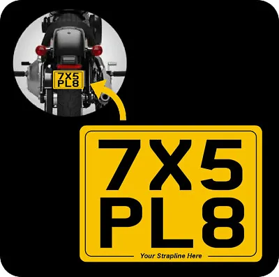 SIZE 7 X 5 METAL PLATE Bike Motorcycle Yellow Rear SHOW NUMBER PLATES Aluminium • £7.99