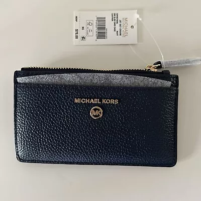 Michael Kors Jet Charm Small Slim Card Case Navy • $39.99