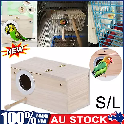 Birds Nest Box Lovebird House Wood Parakeet Budgie Cockatiel Breeding Nest AU • $6.73