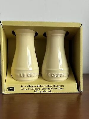 Le Creuset New In Box Unused Stoneware Ceramic Pale Yellow Salt & Pepper Set • £23.95