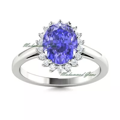 Blue Tanzanite Ring 925 Sterling Silver Ring AAA Quality Tanzanite Lab-Gemstone • $71.99
