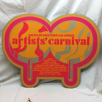 Vintage 1973 Artist's Carnival Poster American Greetings 15th Annual Sign Art • $134.87