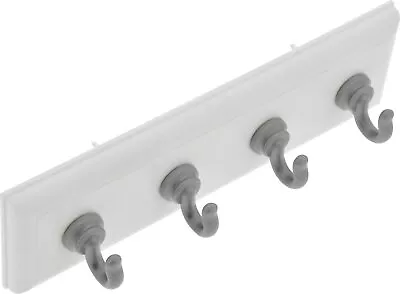 White Key Rail Silver Hooks 10 Lb Drywall Hillman Tool Free Installation • $7.99