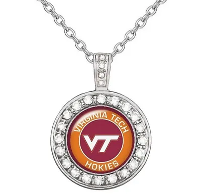 Virginia Tech Hokies Womens Sterling Silver Necklace College Football Gift D18 • $21.95