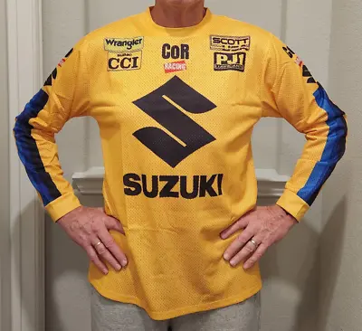 New Reproduction Vintage SUZUKI Shirt Mens L MX Motocross Twinshock • $35