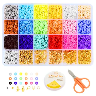 £10.82 • Buy Jewelry Kit Polymer Clay Spacer Beads For DIY Bracelet Making Bead Set UK