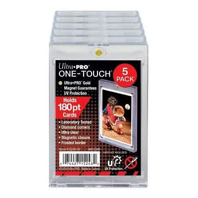 5 PACK ULTRA PRO180 Pt ONE TOUCH MAGNETIC HOLDER For TRADING CARDS • $14.85