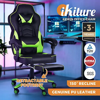 $189.90 • Buy Oikiture Gaming Chair Office Chairs Computer Footrest Executive Seat PU Leather