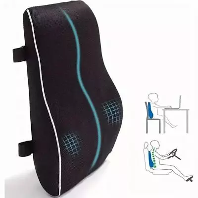 Memory Foam Lumbar Back Support Cushion Seat Waist Back Pillow Home Car Office • $17.95