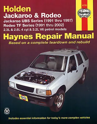 Holden Jackaroo UBS 1991-1997/Rodeo TF 1991-2002 Workshop Repair Manual 41753 • $59.50