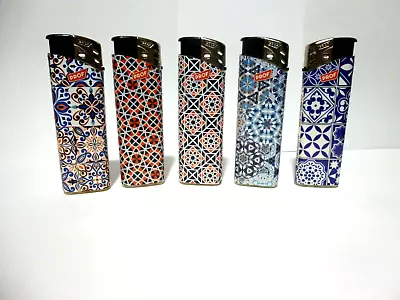 £4 • Buy Prof Mozaic Design Electronic  Lighters Refillable Gas Lighter  X 5