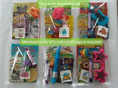 Pre Filled Party Bags MINIMUM ORDER OF 6 INDIVIDUAL BAGS (Choice Of 24 Stickers) • £1.70