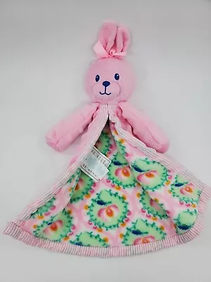 Nursery Rhyme Baby Bunny Security Blanket Lovey Pink Minky Dot Floral  B19 • $11.04