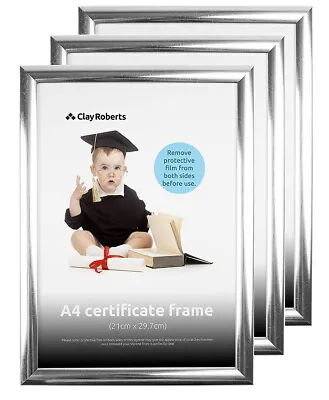 £10.99 • Buy A4 Photo Frames Pack Of 3, Certificate Art Picture Frame Black White Silver Grey