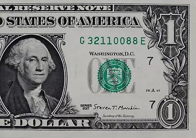 4 DIGIT DESCENDING LADDER 3 CONSECUTIVE PAIRS Fancy Serial Number $1 Dollar Bill • $29