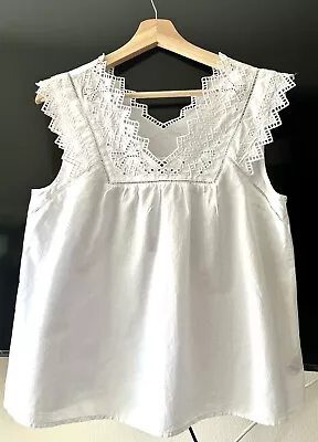 J. Crew Cotton  Embroidered Bib Top Size S • $49