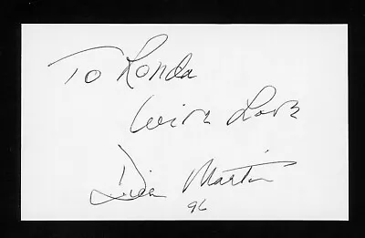 Dick Martin Actor Comedian Director Producer Laugh-In Signed 3x5 Card G1103 • $14.99