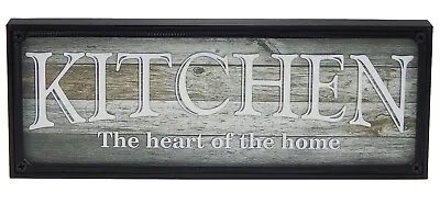 $14.99 • Buy Kitchen Heart Of Home Farmhouse Sign Shelf Sitter Rustic Wall Art Decor Print