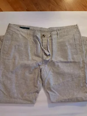 Perry Ellis Linen Pants Drawstring Pockets Relaxed Men's Size 40 Casual Travel • $25