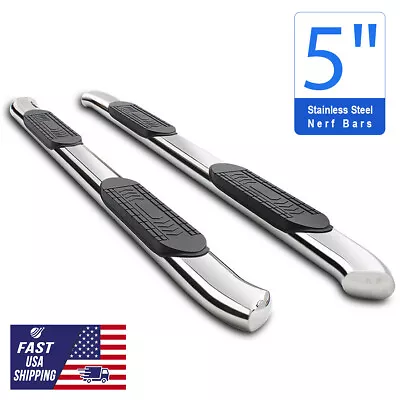 5  Chrome Bent Nerf Bar Side Steps For 2005-2023 Toyota Tacoma Double (Crew) Cab • $178.03