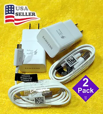 OEM Samsung Adaptive Fast Charger USB Wall Adapters (2 Pack) 2 Amp 5V EP-TA20JWE • $9.99