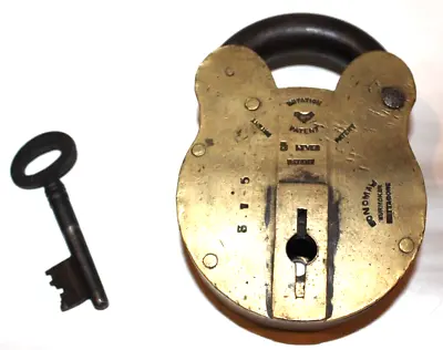 Brass 5 Lever Vintage Lock With 6 Levers Working Key Made In India • $74