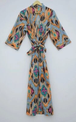 $37.54 • Buy Indian NEW Grey Ikat Kimonos Robes Women's Clothing Bridal Kimonos Bath Robes AU