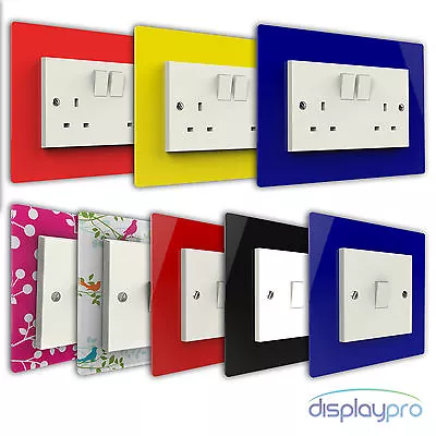 Light Switch Surround Plastic Plug Socket Finger Hygienic Plate Single Double • £3.67