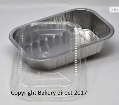 Bakery Direct Rigid Smoothwall Strong Foil Food Takeaway Trays With Clear Lids • £12.99