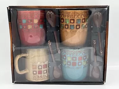 Mr. Coffee 8-Piece 13oz Mug Set With Spoons Assorted Colors New In Box • $16.09