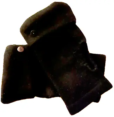 Fingerless Gloves Black Cashmere Merino Wool M - L Medium - Large Mittens Women • $34.98