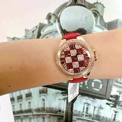 Michael Kors MK4701 Limited Edition Camille Three-Hand Red Leather Watch • $168