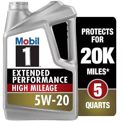 Mobil 1 Extended Performance High Mileage Full Synthetic Motor Oil 5W-20 5 Qt • $29.67