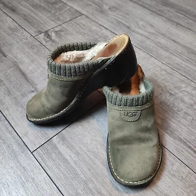 UGG Australia Gael Wool Lined Wedge Slip-on Clogs Womens Size 5.5 Uk 7US 38EU  • £31.07