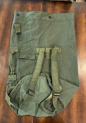 Vintage Military  Duffle Bag US Canvas Army Green Carryall Sack  • $9.99