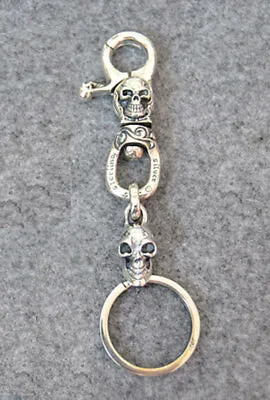 B21 Men's Keychain Skull Sterling Silver 925 • $388.16