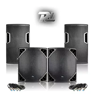 PA Sound System Active Powered Speakers SubWoofers DJ Club Tour Grade 1800W • £2029