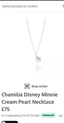 Chamilia Disney Minnie Cream Pearl Necklace  • £40