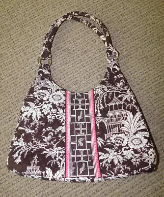 Vera Bradley Purse Bag Tote Imperial Toile Brown White Pink Large • $39.99