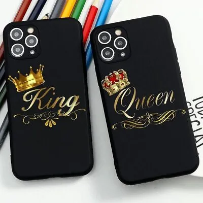 Queen King Couple Crown Soft Phone Case Cover For IPhone 15 14 13 12 11 XR XS X • $16.23