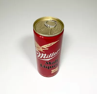 MILLER MALT LIQUOR BEER PINT CAN PULL TAB BOTTOM OPENED 16oz VINTAGE ‘70s EMPTY • $7