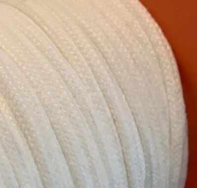 3mm White Round Braided Cotton Cord / Tape Bleached Non Stretch Per 2m • $3