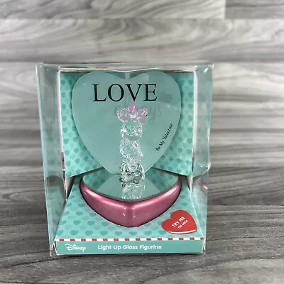 Disney Light Up Glass Figurine Minnie Mouse Love Always Be My Valentine NIB Day • $25.69