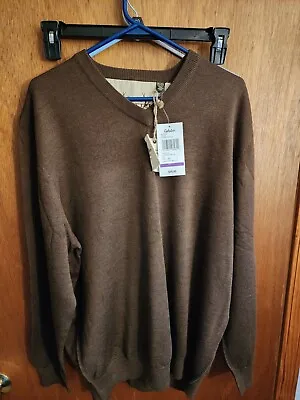 Cabela's Outfitter Series Sweater VNeck Brown 2XL NWT • $19.99